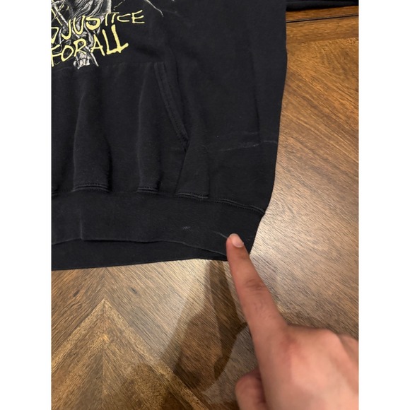 Metallica And Justice For All Black Graphic Hoodie Band Sweatshirt Mens XL - Picture 6 of 7